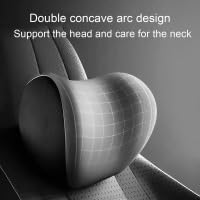 Car Headrest & Lumbar Support Cushion for Citroen DS3 C5 C3 C2 C4 C6, Ergonomic Automotive Seat Neck Pillow Lumbar Backrest Pad Neck Back Pain Relief Detachable Washable, Gray