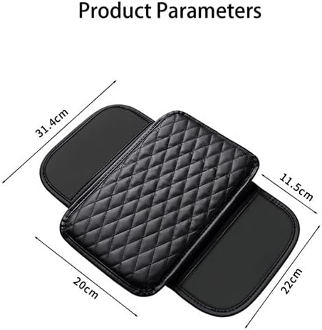 Car Armrest Cover for Toyota Cressida 1977–1992, Center Console Pad, Leather Armrest Box Protector, Waterproof Anti-Scratch Console Lid Cushion,Comfort Interior Accessories,A-Black