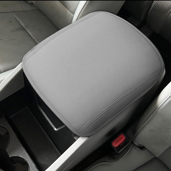 DEYTOP Center Console Cover for Honda Pilot 2009-2015 Armrest Cover for Honda Pilot 2009 2015 Accessories Anti-Scratch Leather Armrest Pad Protector (Gray, Style 1)
