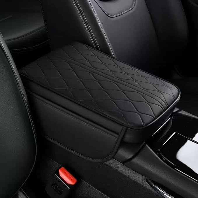 1 Pack Car Center Console Cover Custom Fit for Mazda CX5 CX-5 2017-2024 2025, Leather Memory Foam Armrest Cushion Protector, Anti-Scratch Durable Armrest Pad,Black
