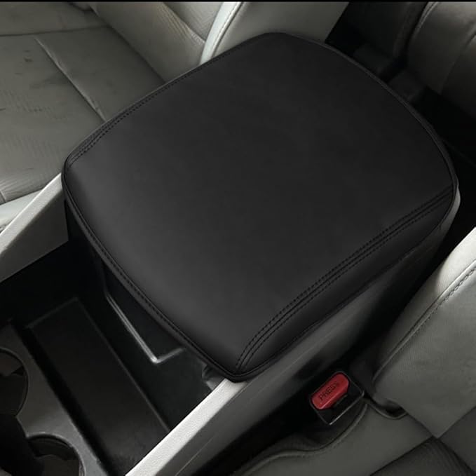 DEYTOP Center Console Cover for Honda Pilot 2009-2015 Armrest Cover for Honda Pilot 2009 2015 Accessories Anti-Scratch Leather Armrest Pad Protector (Black, Style 1)