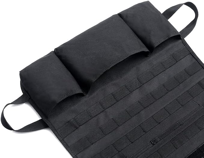 VVIITOP Molle Seat Back Organizer, Tactical Car Seat Cover Organizer Panel with Pouches, Molle Universal Vehicle Panel (Black)