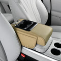 Armrest Pad for Car w/Type-C Charging Interface, Car Center Console Cup Holder, Interior Car Accessories, 2 Sizes& Styles (Upgraded Version, Beige, M: 35×20.5×7cm / 13.78×8.07×2.76’’)