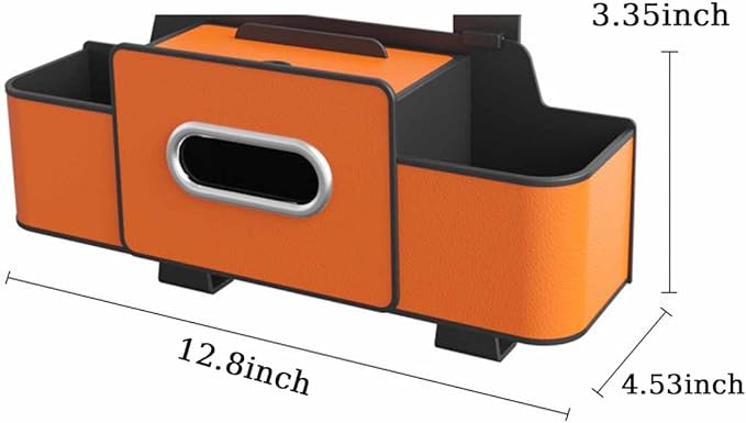 Car Organizers and Storage Box Multifunctional, Car Seat Back Organizer, 4 In 1 Universal Car Storage Box With Hanging Tissue Holder, Cup Holders & Hooks for Purses to Travel Accessories (Black)