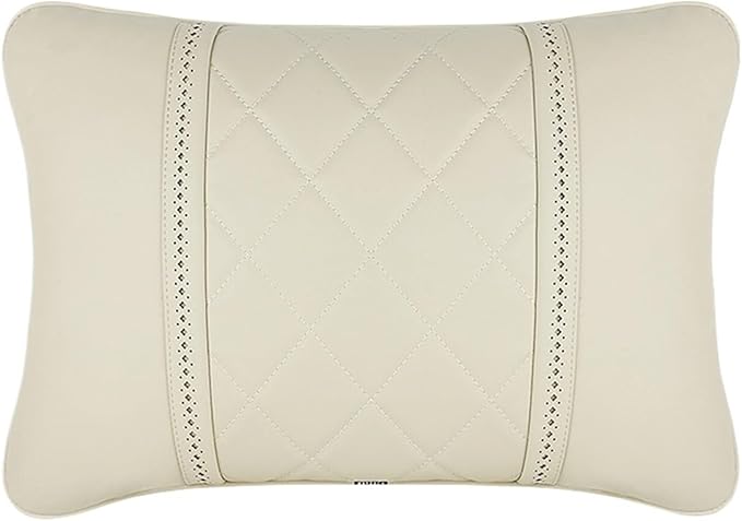 Luxury NAPPA Headrest Compatible For Mercedes Maybach S-Class Leather Lumbar Pillows Car Neck Travel Seat Cushion Support Car Accessories(8 Wire WHITE Right)