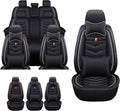 MVRVMV Luxury Car Seat Covers for Honda Pilot 2010-2026, Wear-Resistant Front and Rear Seat Cover with 2* Neck Pillow and 2* Lumbar Support (8 Seat Luxury, Black-White