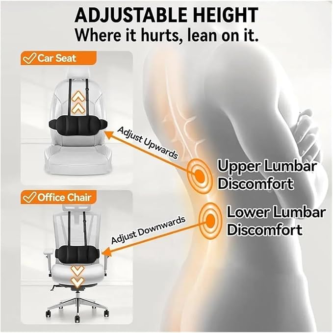 1 Piece Automotive Seat Lumbar Support Pillow for Jeep Grand Cherokee 2011-2026, Driving Lower Back Cushion Ergonomic Orthopedic Posture Rest