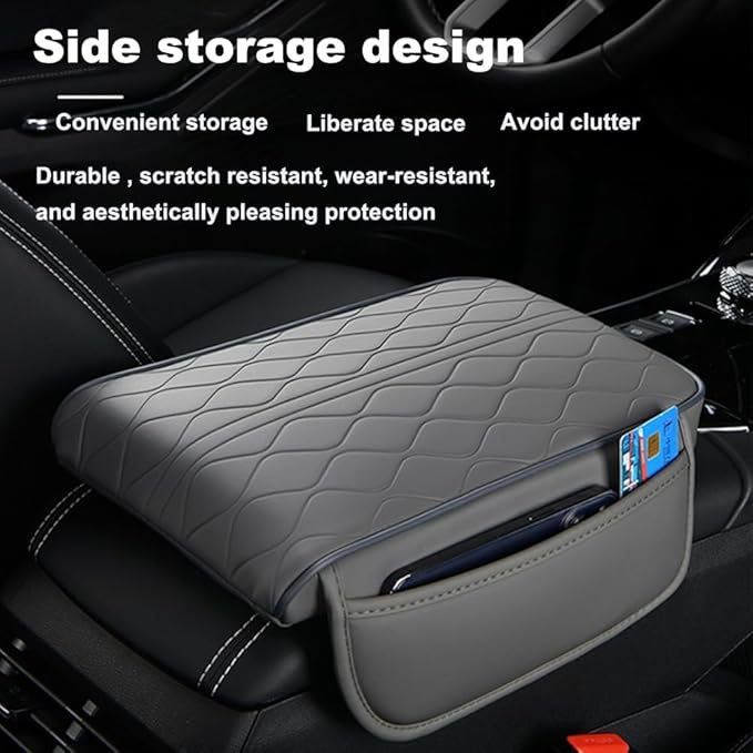 1 Pack Car Center Console Cover Custom Fit for Mazda CX5 CX-5 2017-2024 2025, Leather Memory Foam Armrest Cushion Protector, Anti-Scratch Durable Armrest Pad,Black