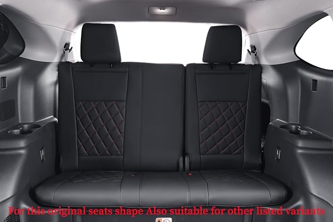 coverdream Highlander Seat Covers Full Set for 2020-2025 2026 Toyota Highlander SUV Seat Cushion,2nd Row Captain Chair,Fully Covered,Luxury Waterproof Leather Car Seat Protector (Black & Diamond)