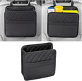 Mandark Car Seat Back Organizer, PU Leather Vehicle Backseat Hanging Storage Pocket, Multipurpose Auto Travel Essentials Accessories for Kids & Adults, Universal for Most Cars (Black)