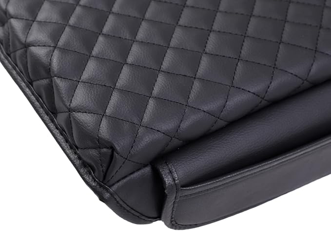 Leather Center Console Lid Cover,Seat Armrest Pad，Armrest Arm Rest Cushion,Center Console Armrest Cover for Tesla Model 3/Y (with Side Pockets)