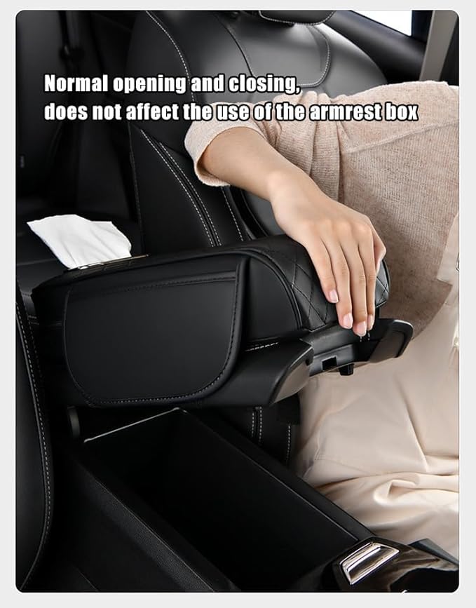 Car Armrest Pad for Hyundai Venue 2020–2025, Center Console Cover with Memory Foam Cushion, Anti-Slip Protector, Arm Rest Cushion Car Interior Accessories,C Red