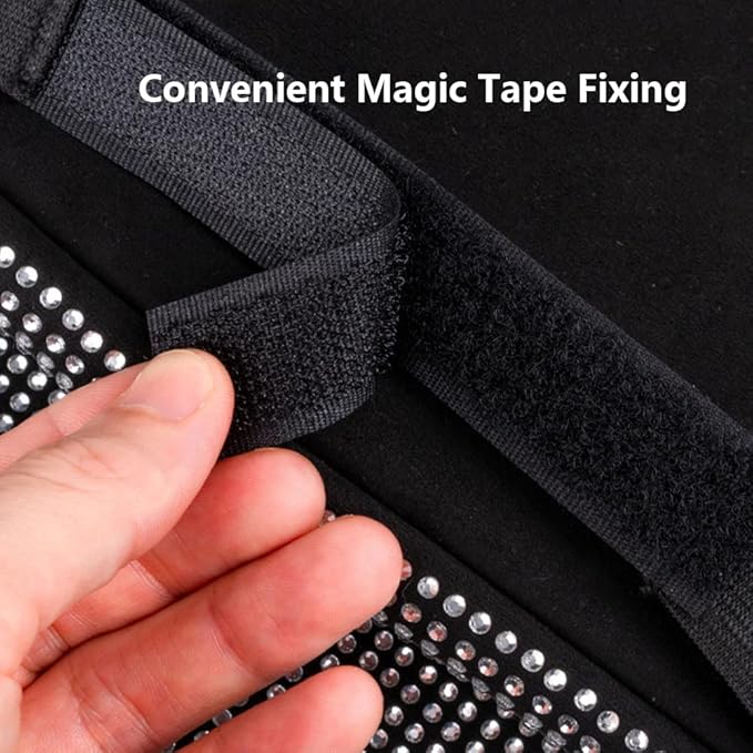 Car Net Pocket Handbag Holder Between Seat Back Organizer Storage Bag, Purse Holder for Console Front Seat Storage Barrier, Rhinestone Car Storage Organizer Between Front Seats, Multicolor