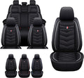 MVRVMV 8 Seat Covers for Honda Pilot 2010-2026, Waterproof Anti-Slip Car Seat Cover Compatible with Airbags (8 Seat Standard, Black-White