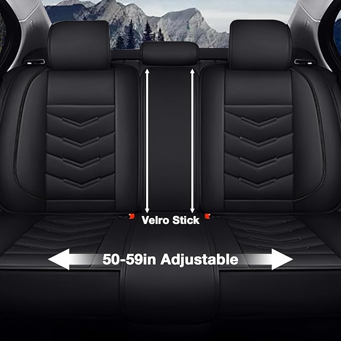 MVRVMV 5-Seat Car Seat Covers for Honda Pilot 2010-2026, Waterproof Non-Slip Wear-Resistant Leather Seat Cover (5 Seat Standard, Black)