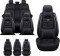 MVRVMV Luxury Car Seat Covers for Honda Pilot 2010-2026, Wear-Resistant Front and Rear Seat Cover with 2* Neck Pillow and 2* Lumbar Support (8 Seat Luxury, Black