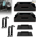 Sporacingrts 2 Pack Black Car Seat Back Organizer with Cup Holders, Tissue Box, Hooks, Phone Slot, PU Leather Storage Box for Backseat, Universal Fit for Cars SUVs Trucks
