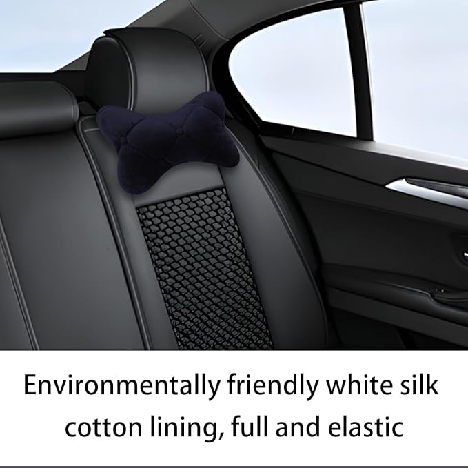 2PCS Car Headrest Pillow, Soft Comfortable Vehicle Neck Pillow Cushion, Automotive Interior Head Rest Pad Accessories for Driving Fatigue Relief, Universal for SUV, Sedan, Truck (Black)