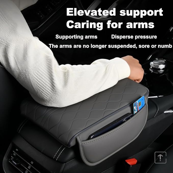 1 Pack Car Center Console Cover Custom Fit for Mazda CX5 CX-5 2017-2024 2025, Leather Memory Foam Armrest Cushion Protector, Anti-Scratch Durable Armrest Pad,Black