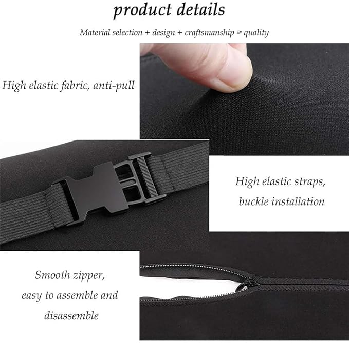 Car Seat Headrest Lumbar Support Kit for Tesla Model Y 2021 2022 2023, Ergonomic Memory Foam Head Neck Pillow Back Cushion Drivers Travel Anti Fatigue,A/Black