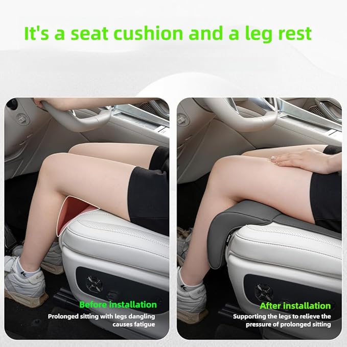 Car Seat Leg Support Extension Cushion for Car Driver Seat Extender Pad Leg Support Seat Pillow For Auid Q5 BMW X5 Toyota RAV4 Ford F150 Hyundai Tucson Honda CRV etc Universal Seat Cushion (Black)