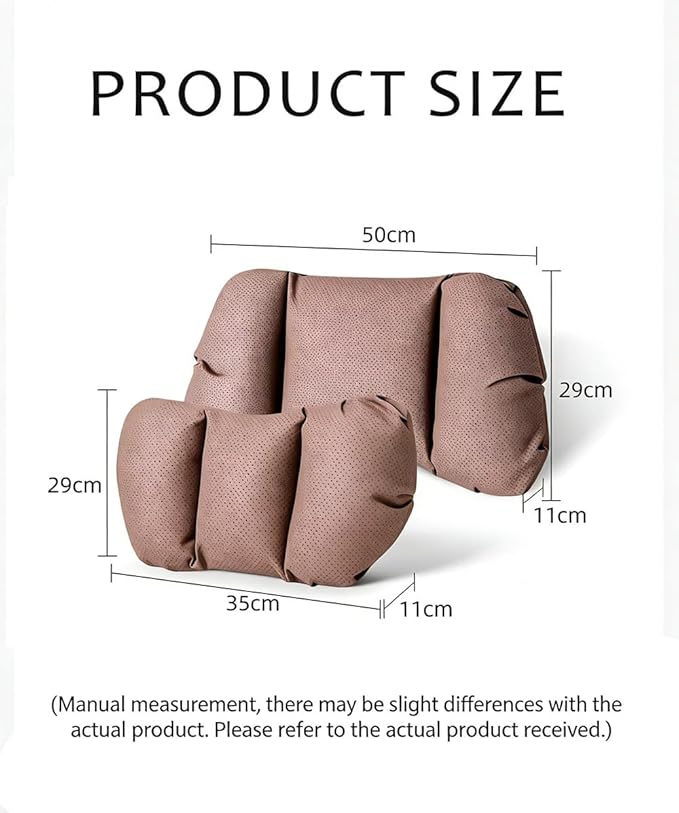 Car Neck Pillow & Lumbar Support for Lincoln Aviator 2020-2024 Ergonomic Breathable Mesh Auto Seat Back Cushion Headrest,Black-Neck & Lumbar Set
