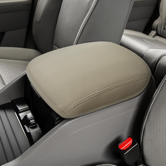 DEYTOP Center Console Cover for Honda Pilot 2009-2015 Armrest Cover for Honda Pilot 2009 2015 Accessories Anti-Scratch Leather Armrest Pad Protector (Beige, Style 1)