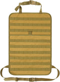 Car Seat Back Organizer, Tactical MOLLE Sag Proof Vehicle Panel Backseat Cover Protector, Universal Molle Nylon Storage Bag Seat Back Hanger Pad for Car Truck SUV Pickup (Khaki)