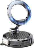 Strong Magnetic Phone Holder for Car & Desk, Compatible with MagSafe, Secure Lock, Universal 360° Rota-Table Car Phone Mount for Dashboard, Glass, Table, Carbon Fiber