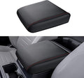 INTGET Center Console Cover for 2026 Toyota Tacoma Accessories 2024 2025 & 2025 2026 4Runner Accessories Leather Car Middle Armrest Arm Rest Box Lid Seat Protector Cushion(Red Stitches, 2024+)