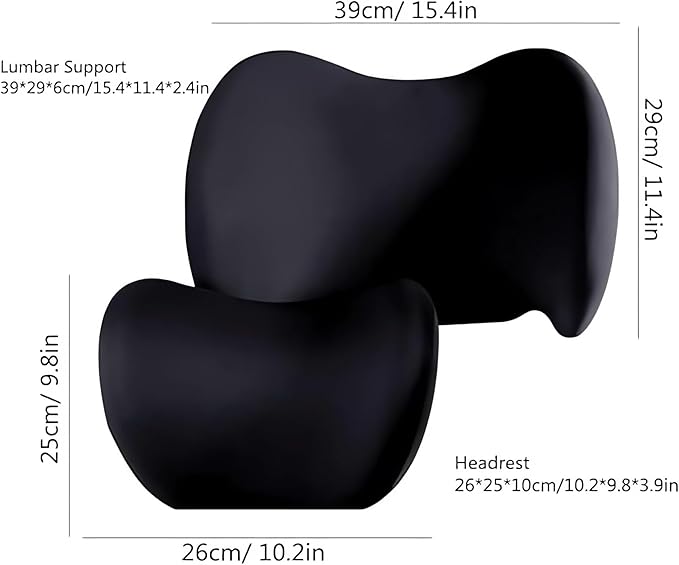 Car Headrest & Lumbar Support Cushion 2025 Upgrade Comfort Memory Foam Car Backrest and Neck Pillow Ergonomic Car Headrest & Lumbar Support for Driving Car Support Cushion for Office Chair Car (Brown)