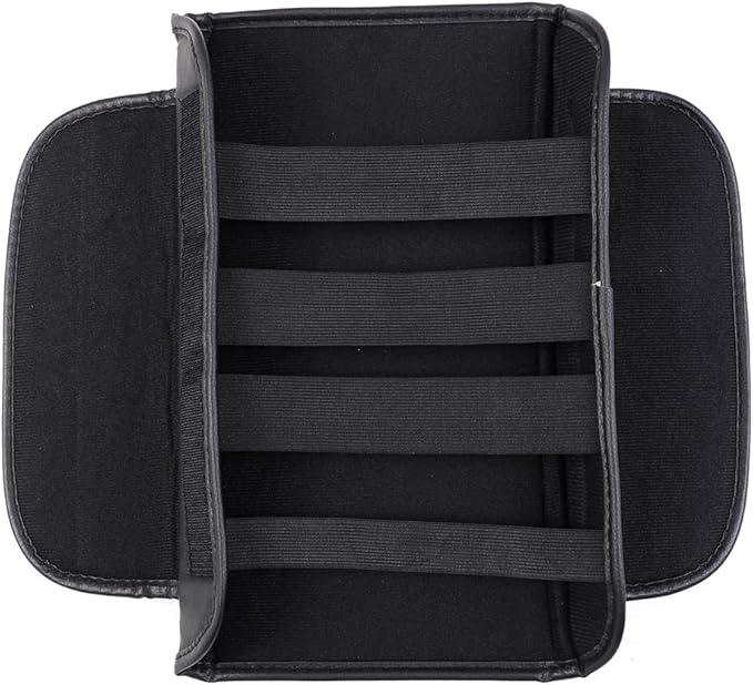 Leather Center Console Lid Cover,Seat Armrest Pad，Armrest Arm Rest Cushion,Center Console Armrest Cover for Tesla Model 3/Y (with Side Pockets)