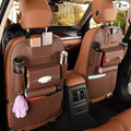 Backseat Car Organizer, PU Leather Car Seat Back Organizer Travel Storage Bag Holder Pocket Kick Mats Back Seat Protector Car Back Seat Organizer for Kids, Universal Car Travel Accessories
