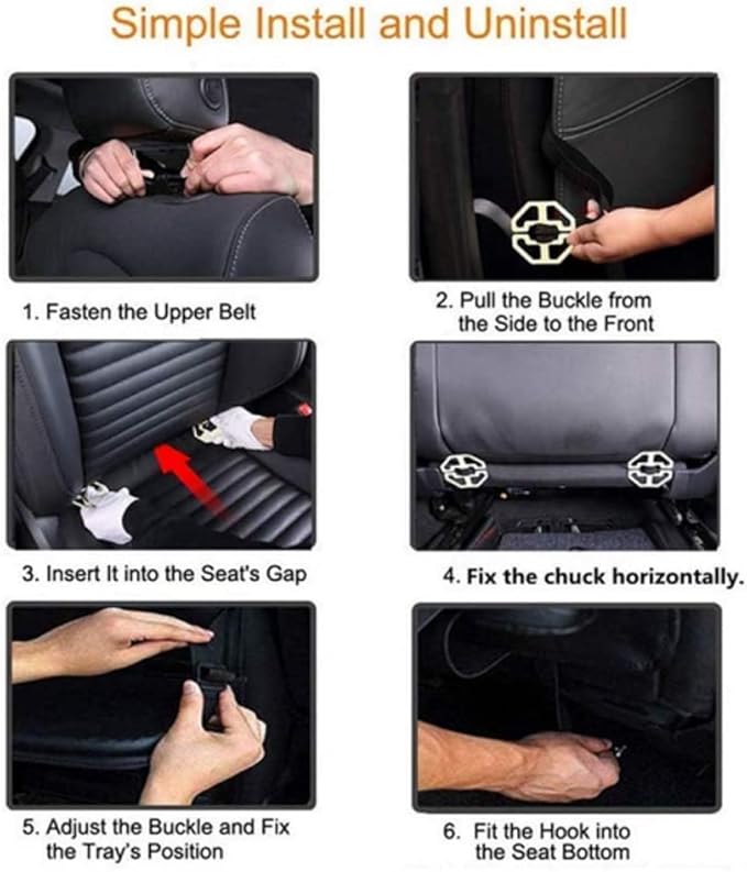 Backseat Car Organizer, PU Leather Car Seat Back Organizer Travel Storage Bag Holder Pocket Kick Mats Back Seat Protector Car Back Seat Organizer for Kids, Universal Car Travel Accessories