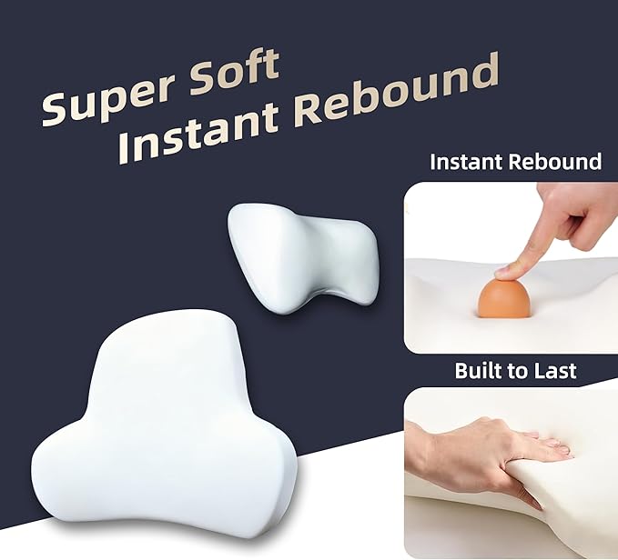 Car Neck & Lumbar Support Pillow Set for Toyota Camry, Soft Memory Foam Headrest & Back Cushion, Ergonomic Comfortable Seat Support for Daily Driving and Long Trips Car Interior Accessories