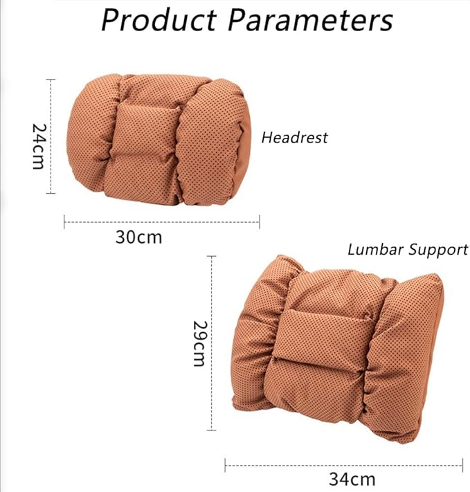 Neck Pillow Automotive Seat Cushions for Mercedes Benz GLS/AMG X167 X166 SUV 2015-2025, Relieving Neck Stiffness Sciatica Relief Car Headrest Lumbar Pillow,White