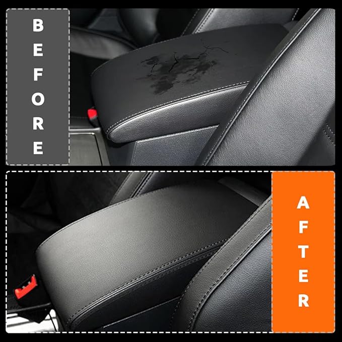 Fit for VW Passat 2010-2015, Center Console Cover, Leather Armrest Cushion Pad Middle Console Cover, Easy to Use