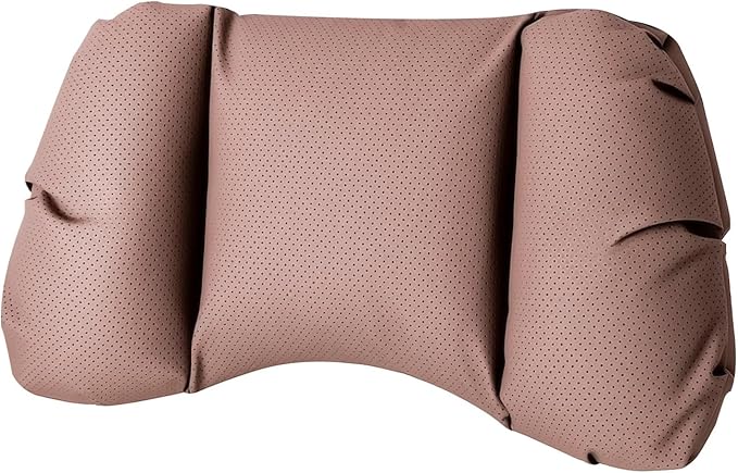 Car Neck Pillow & Lumbar Support for Lincoln Aviator 2020-2024 Ergonomic Breathable Mesh Auto Seat Back Cushion Headrest,Brown-Lumbar Support