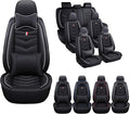 MVRVMV Car Seat Covers for Ford Explorer 2012-2026, Waterproof & Wear-Resistant Front and Rear Seat Protectors with 2* Neck Pillow and 2* Lumbar Support (7 Seat Luxury, Black-White