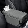 Car Armrest Pads for Hyundai Santa Fe Sport 2013 2014 2015 2016 2017 2018,Leather Center Console Covers Waterproof Anti-Slip Scratch Comfortable Automobile Protective Accessories,Grey