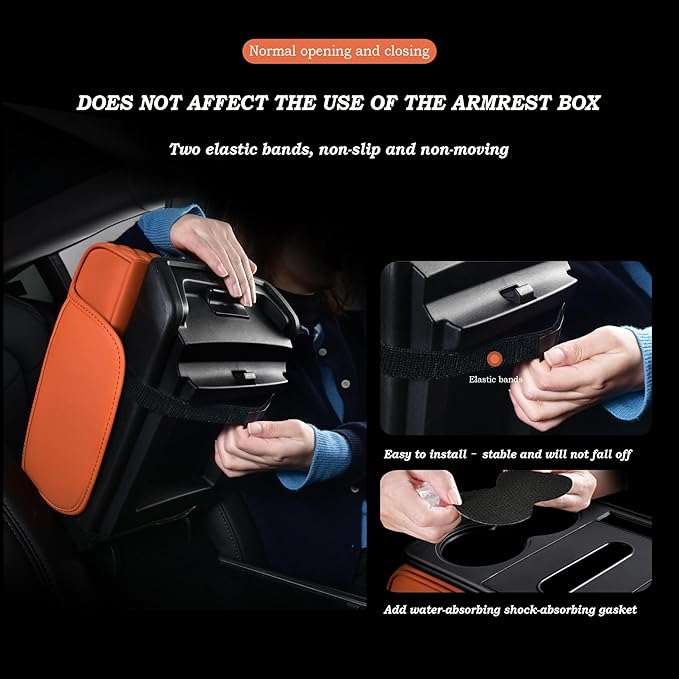 Car Center Console Cover for Acura MDX 2014-2025, Armrest Storage Box, Multifunctional Center Console Cover Organizer, Leather Armrest Protector Pad for SUV,D Grey
