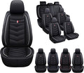MVRVMV 3 Row 7 Seater Seat Covers for Ford Explorer 2012-2026, Airbag Compatible Front and Rear Split Bench Leather Auto Seat Protectors (7 Seat Standard, Black-White