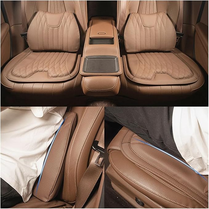 KAnduo M Car Seat Cushion for BMW All Model I3 I4 I8 X1 X2 X3 X4 X5 X5M X6 X7 Z4 Car Lumbar Support Pillow Auto Seat Waist Back Cushion Y (Color : Brown B)