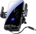 Magnetic Phone Holder Car Wireless Charger, 66W Fast Charging Phone Mount 360 Adjustable Rotatable Auto-Clamping Car Vent for Mount - Dashboard Phone Holder for iPhone/Android/Samsung (Black)