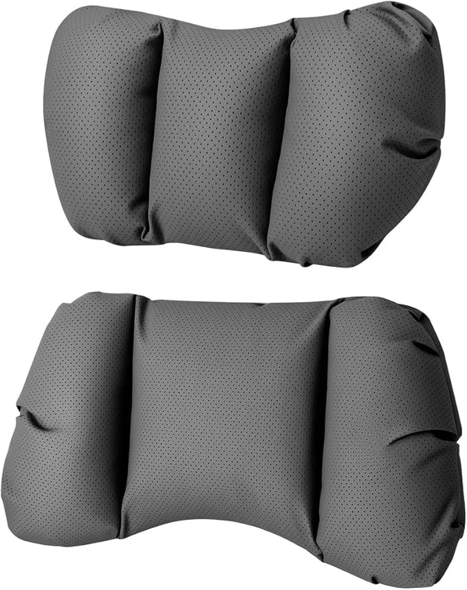 Car Neck Pillow & Lumbar Support for Lincoln Aviator 2020-2024 Ergonomic Breathable Mesh Auto Seat Back Cushion Headrest,Black-Neck & Lumbar Set