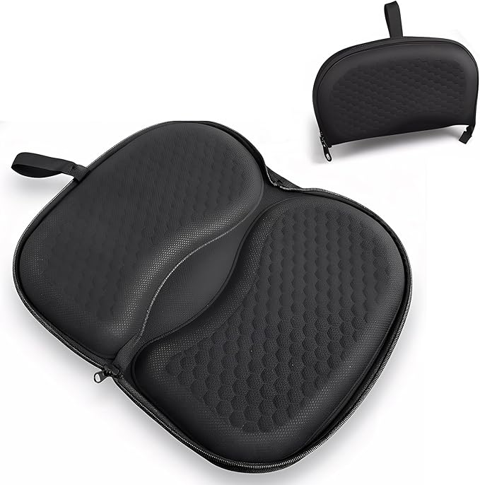masteymoh Foldable Seat Cushion for Travel, Honeycomb Gel Cushion with Zipper & Handle, Portable Silicone Gel Seat Cushion for Cars, Honeycomb Butt Pillow 15.8 x 13.3 x 1.4 Inches (1 in Black)