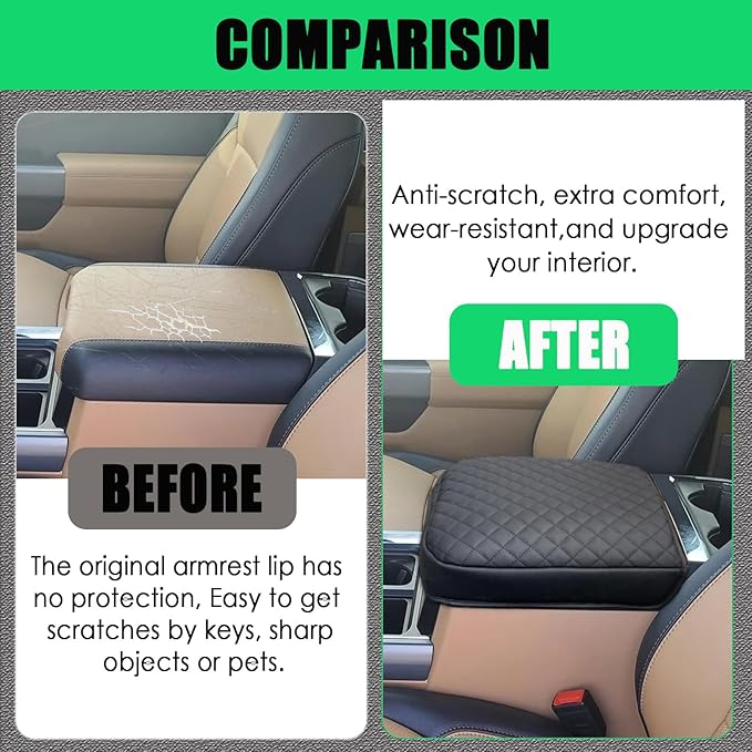 Center Console Cover for Ford F250/F350/F450/F550 2023 2024 2025 2026 Super Duty Bucket Seats, Middle Console Armrest Cover for Ford Super Duty Interior Accessories (Bucket Seat Only)
