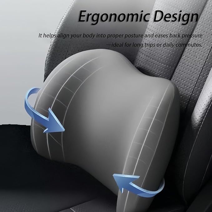 Car Lumbar Support Pillow and Car Neck Pillow Kit for BMW 4 Series 8 Series Convertible, Car Seat Neck Back Rest Pillows, Ergonomic Car Seat Headrest & Lumbar Cushion,C Coffee