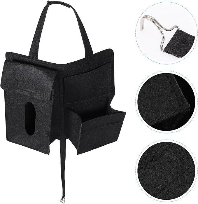 Veemoon Felt Car Seat Back Organizer 2pcs with Hanging Storage Bags, Backseat Storage Pockets for Auto Seats, Sturdy Car Organizer Backseat for Travel and Daily Use
