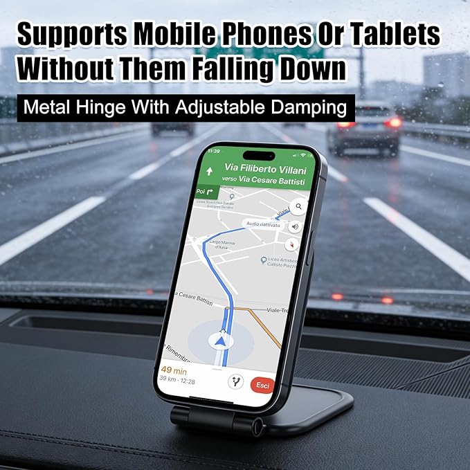 Ultra-Thin Foldable Magnetic Car Phone Mount,Ultrathin Adjustable Magnetic Phone Holder for Car,Portable Foldable Magnetic Phone Mount,270° Foldable Shockproof Phones Mount for All Phone,Laptop,Gym